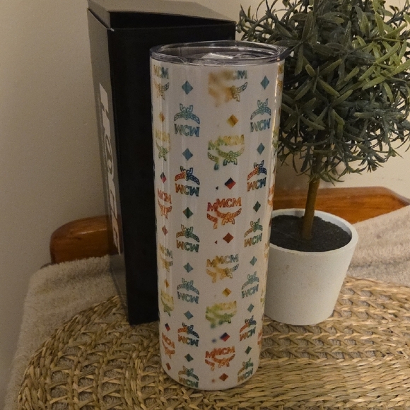 NWT MCM Logo 20 Oz Colorful Tumbler Will  Be Your Favorite Drink Holder 💖 - Picture 1 of 1